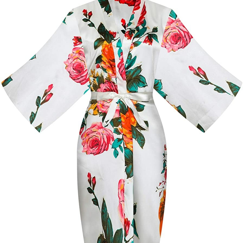 Floral Satin Robe